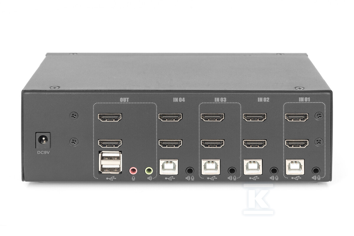 Przełącznik KVM, 4 portowy, 4K 30Hz, - DS-12883