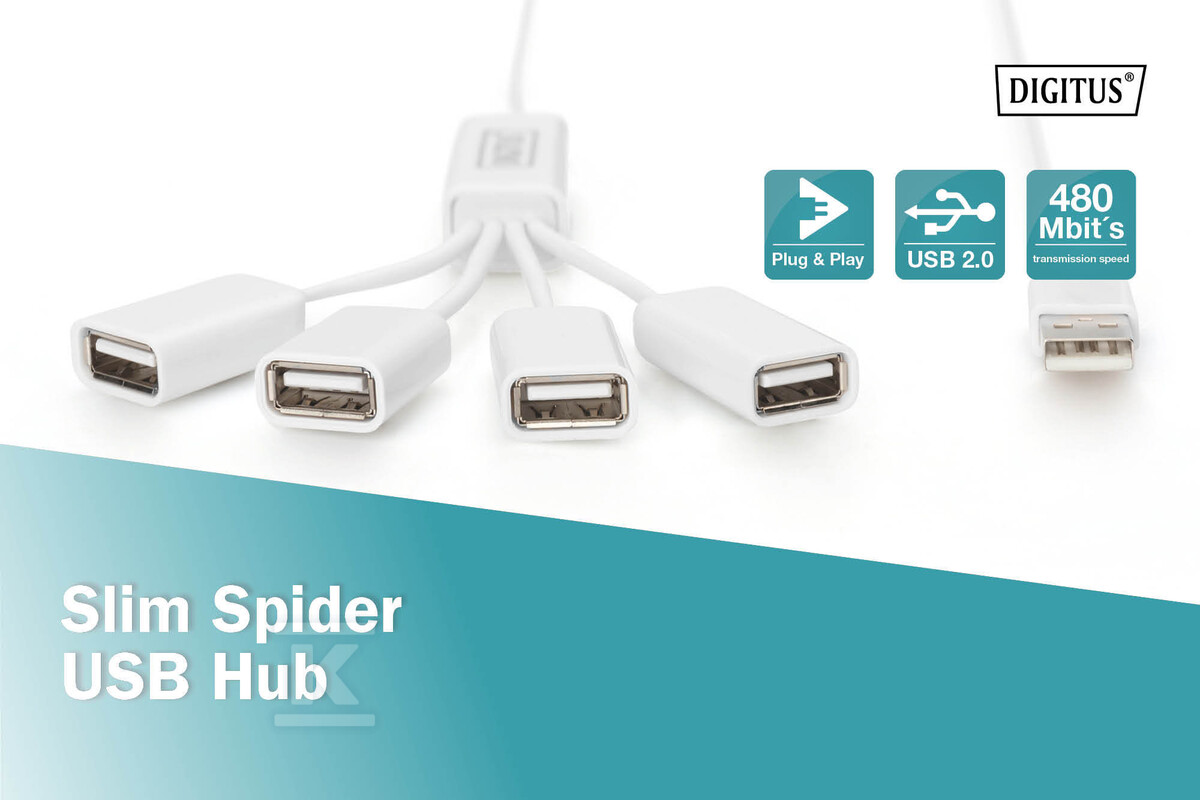 HUB 4-portowy "Spider" USB 2.0 - DA-70216