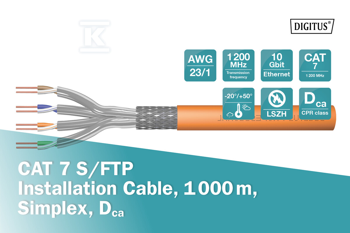 Kabel instalacyjny DIGITUS kat.7, - DK-1743-VH-10