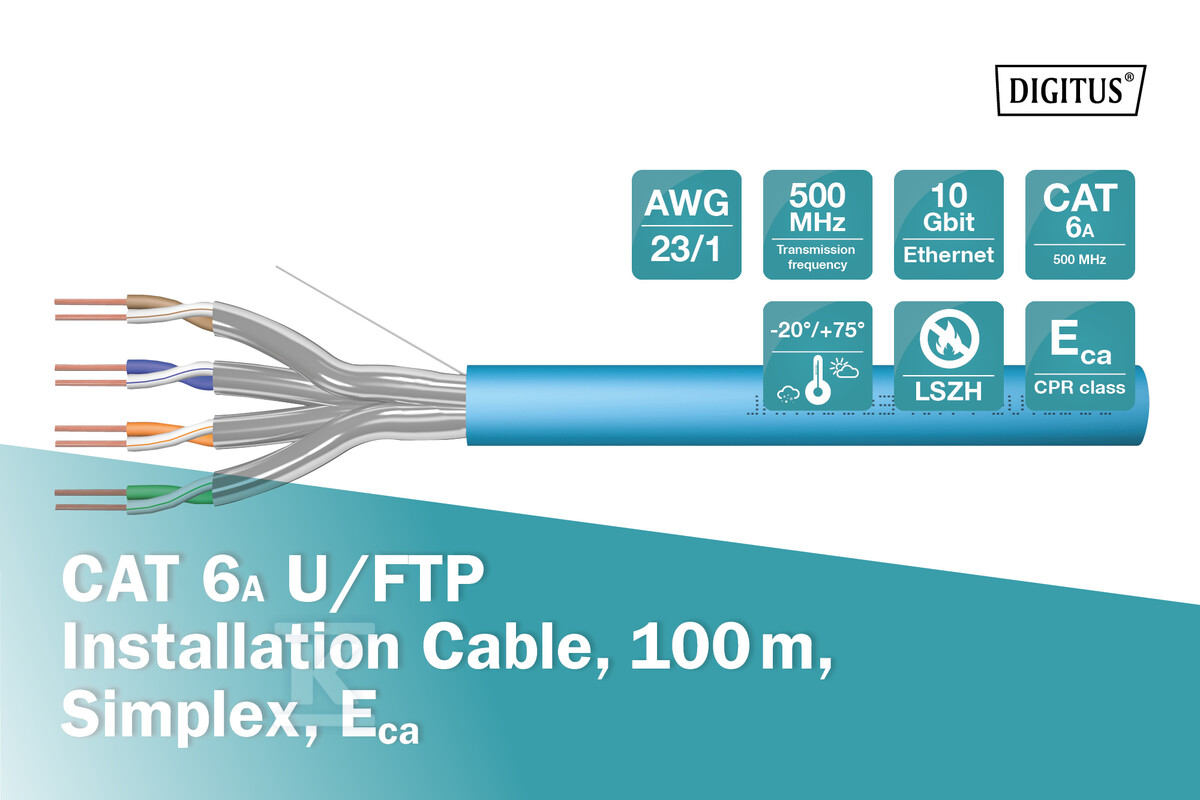 Kabel instalacyjny DIGITUS kat.6A, - DK-1623-A-VH-1