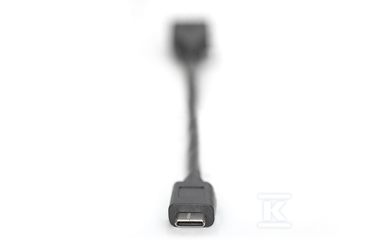 Kabel USB C/USB A M/Ż OTG czarny 0,15m - AK-300315-001-S