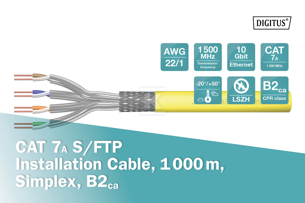 Kabel instalacyjny DIGITUS kat.7A, - DK-1745-A-VH-10