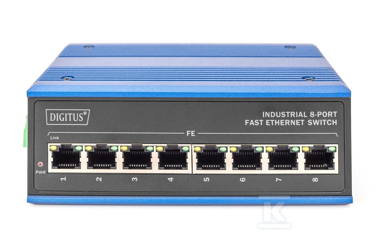 Przemysłowy switch 8x 100Base-TX DIN - DN-650106