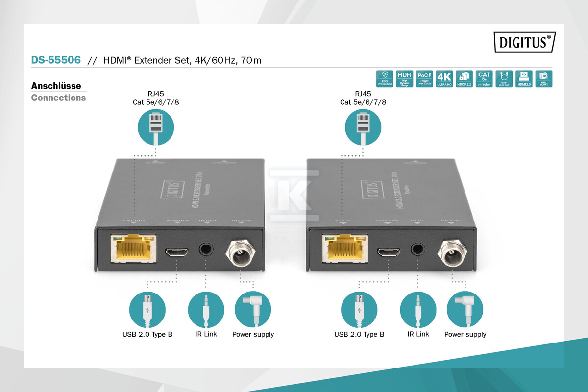 Przedłużacz/Extender HDMI 70m po - DS-55506
