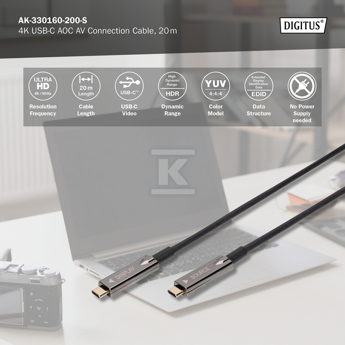 Kabel połączeniowy hybrydowy AOC - AK-330160-200-S