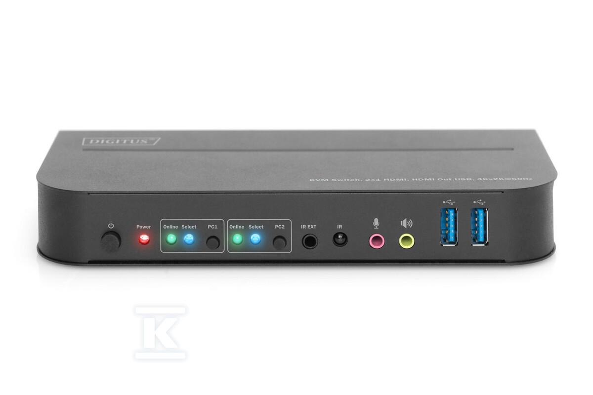 Przełącznik KVM, 2 portowy, 4K x 2K - DS-12874