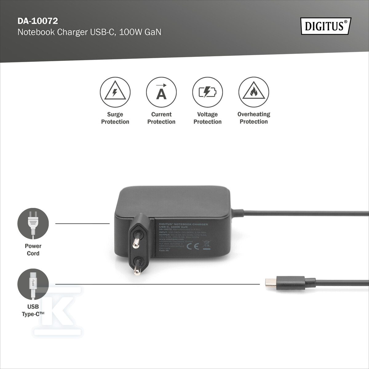Ładowarka sieciowa zasilacz 1x USB-C PD - DA-10072