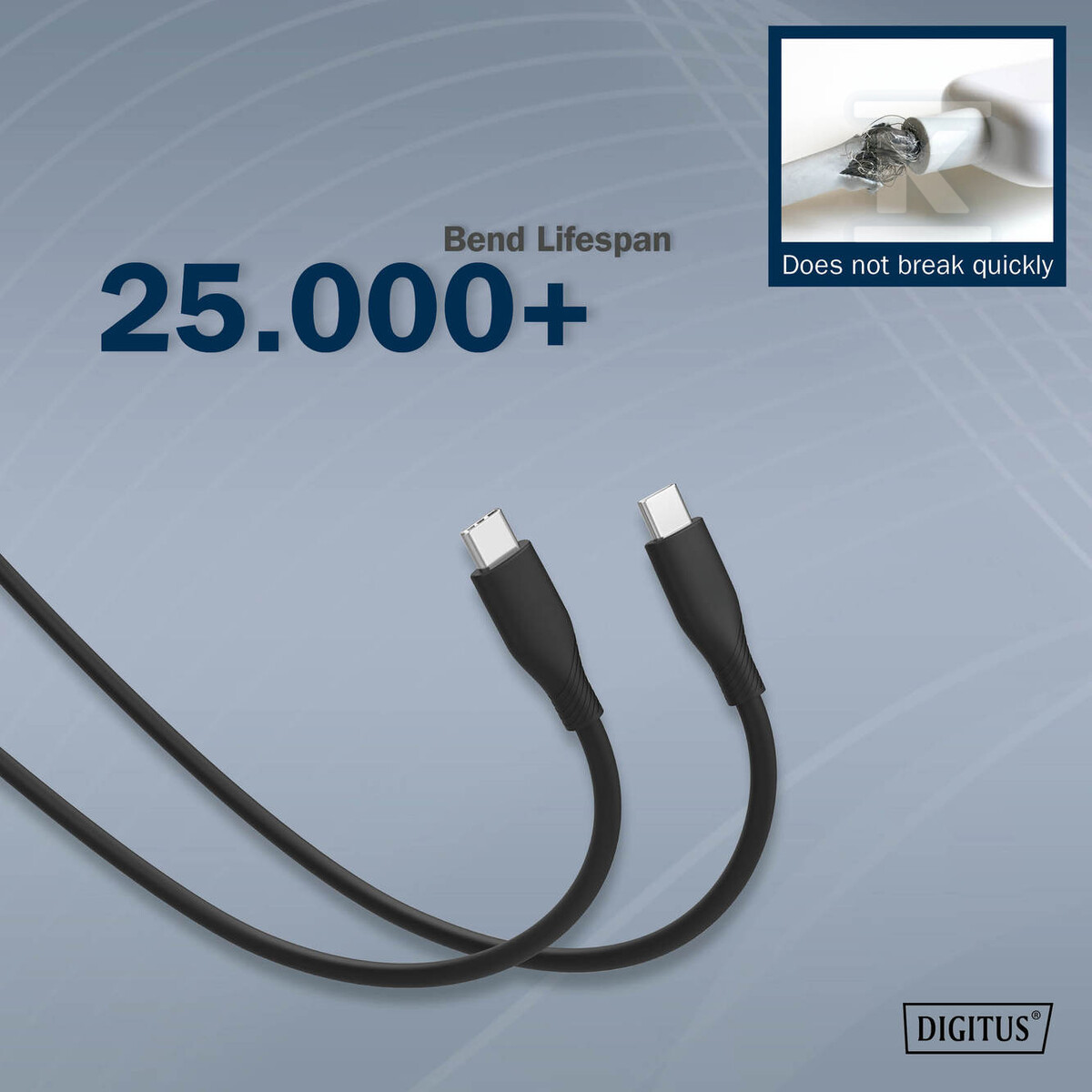 Kabel zasilający silikonowy USB-C - - AK-300341-020-S