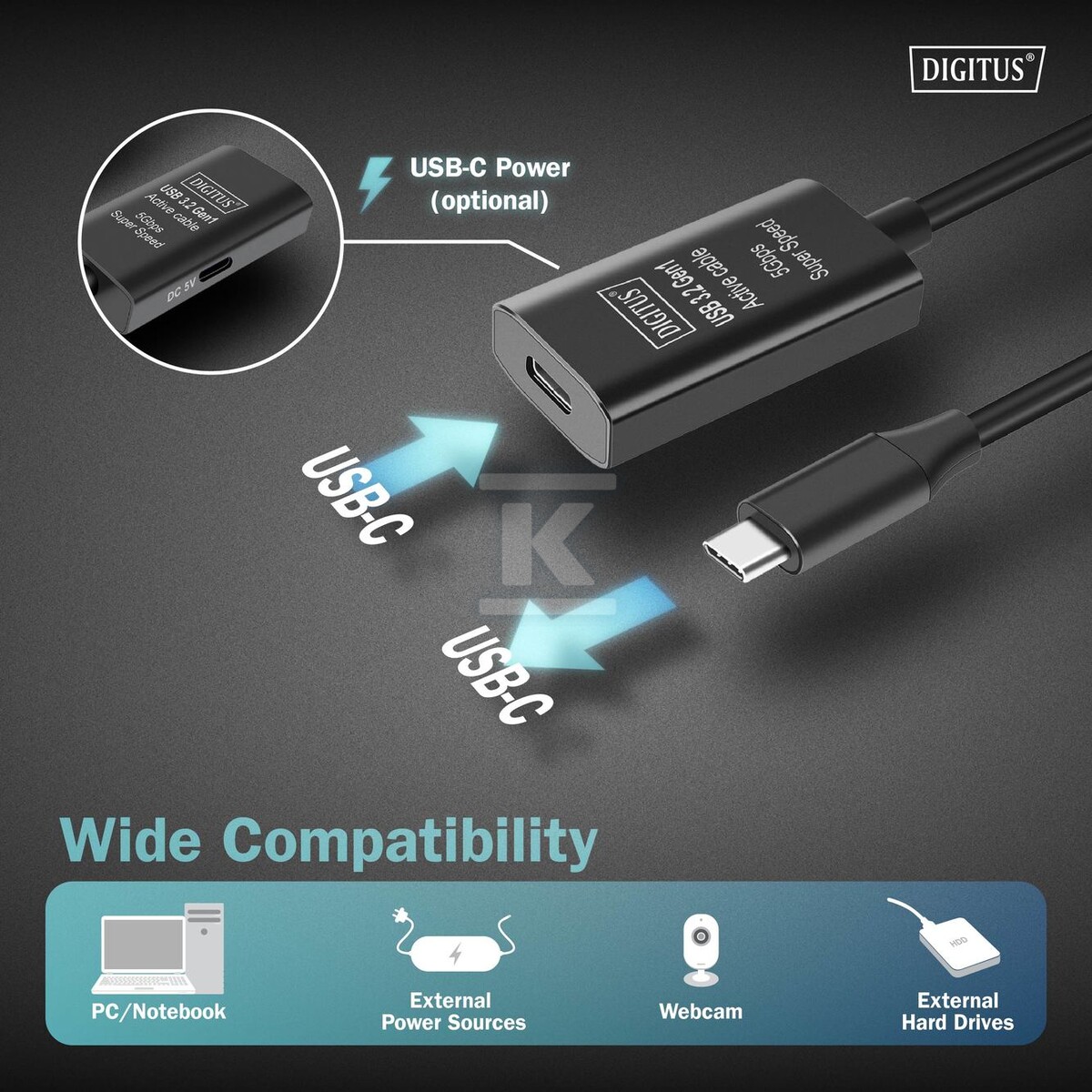 Kabel przedłużający aktywny, USB 3.2 - DA-73108
