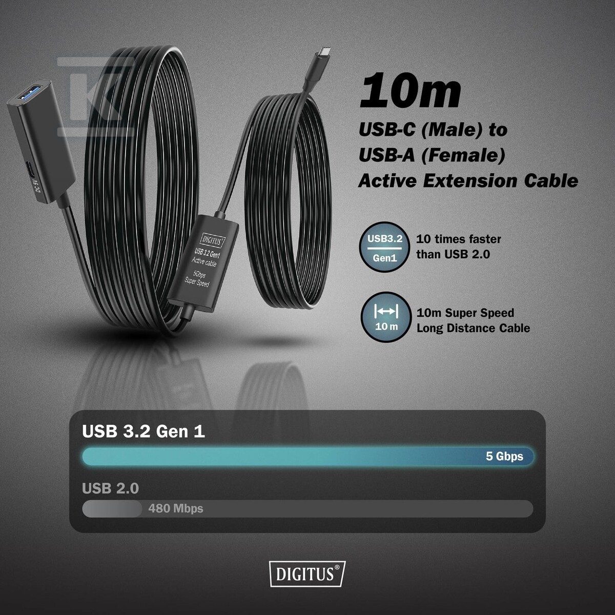 Kabel przedłużający aktywny, USB 3.2 - DA-73111