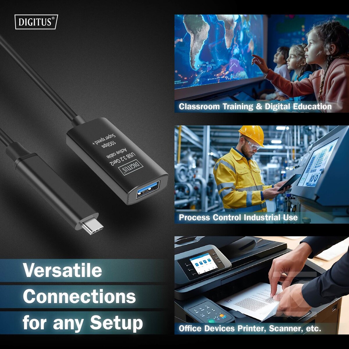 Kabel przedłużający aktywny, USB 3.2 - DA-73113