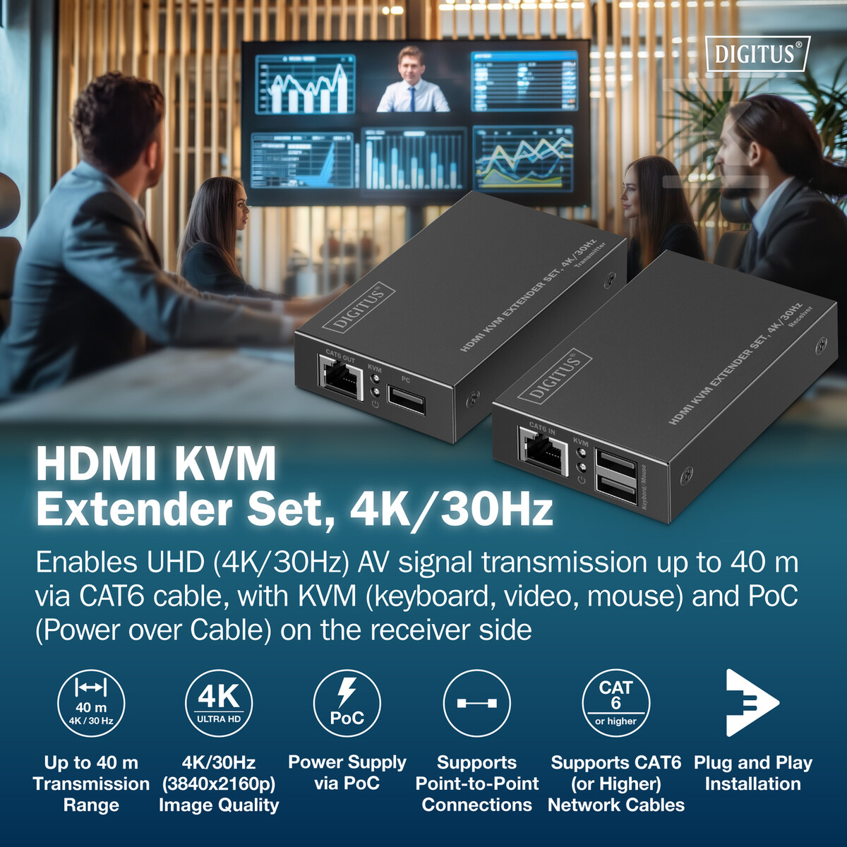 Przedłużacz (extender) po skrętce kat.6 - DS-55357
