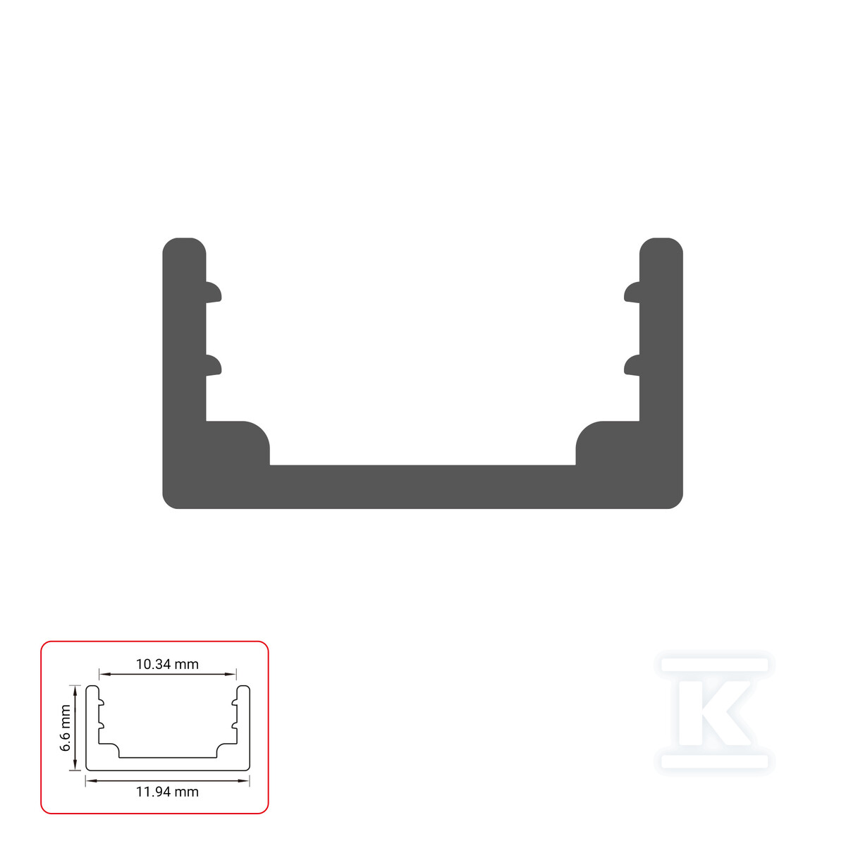 Profil LED NEXTEC do taśm, COB, 320 - PA049196