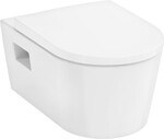 Miska wisząca EluPura Original S WC 540 AquaChannel Flush bezkołnierzowa, z deską wolnoopadającą softclose, QuickRelease biała