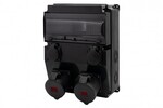 Razdelna kutija CAJA 12M SCENIC - utičnice standardne 16A 5p, 32A 5p, 2x230V, 12 modula, crna boja
