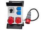 Розподільна коробка R-240 - гнізда 2x16A 5p, 2x230V, L/P (32A), ввід 16A 5p, ПВХ 5x2,5mm2 /1,5m/, пластиковий каркас