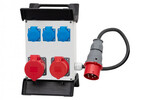 Розподільна коробка R-240 - розетки 16A 5p, 32A 5p, 3x230V, вилка 16A 5p, ПВХ 5x2,5mm2 /1,5m/, пластиковий каркас