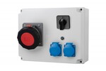 Розподільна коробка R-310 - гнізда 63A 5P, 2x230V, L/P (63A) з запобіжником