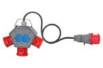 Розподільна коробка POLYBOX - розетки 3x32A 5p, 2x230V, вилка 32A 5p, OPD 5x4mm² /10m/