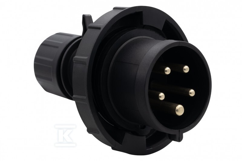 Silový zástrč 32A 5p čierna - F7.0162