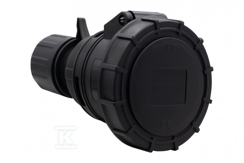 Переносний силовий роз'єм 16A 5p чорний - F7.0166
