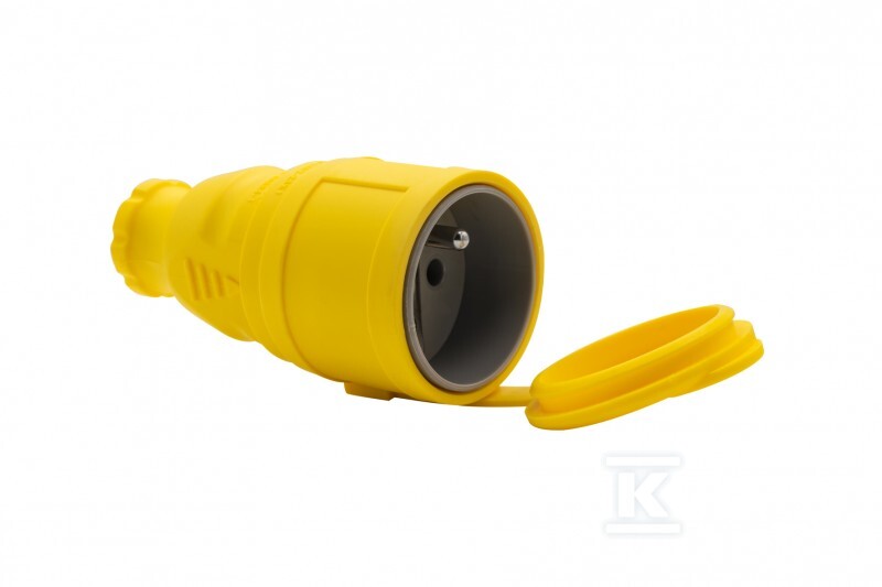 Gummi-Steckdose NOVA 16A 230V gelb - F6.0477