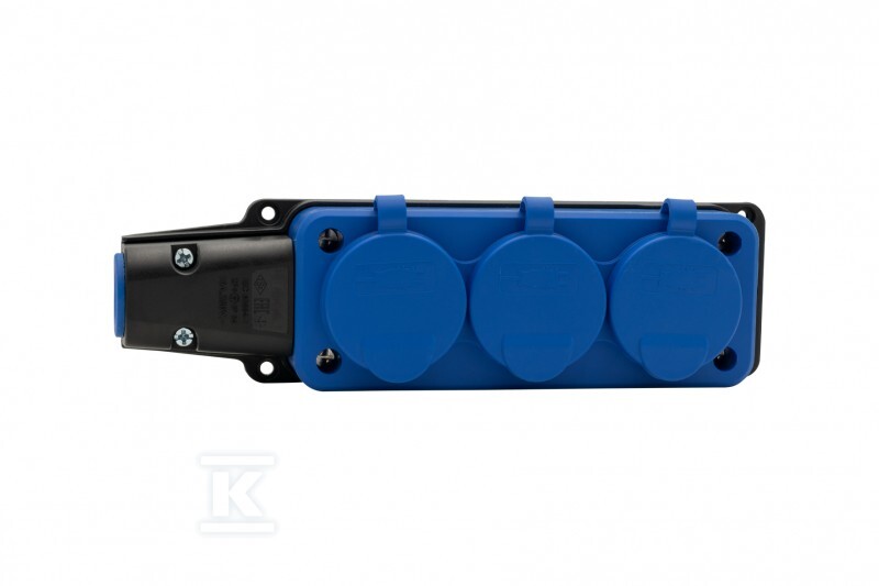 Regleta de goma 3x230V 16A azul - F6.0484