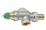 Zawór termostatyczny niezależny od ciśnienia Danfoss RA-DV, DN 10, kątowy poziomy, D