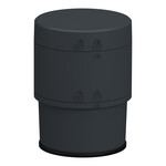 Coluna luminosa Ø60 mm, Harmony XV6, base 24 V AC/DC com adaptador para montagem direta/sobre tubo, tampa incluída, cinza escuro