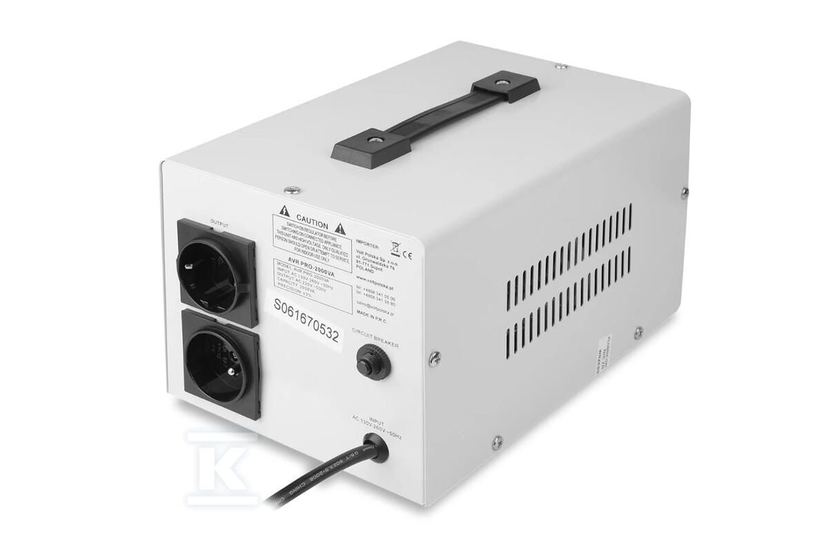 Stabilizator napięcia AVR PRO 2000VA 3% - 5AVRZP2000