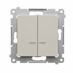Łącznik świecznikowy z podświetleniem LED i IP44 10AX, kaszmirowy Simon54, DW5BL.01/42