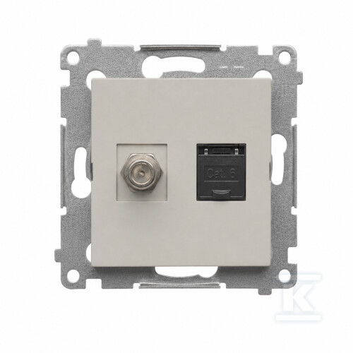 Anténní zásuvka typu "F" + RJ45 kat.6, - DASFRJ45.01/42