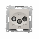 Gniazdo antenowe satelitarne podwójne SAT-SAT-RTV, kaszmirowy Simon54, DASK2.01/42
