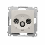 Anténní zásuvka R-TV-SAT průchozová, kašmírová Simon54, DASP.01/42