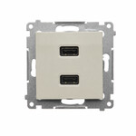 Ładowarka 2xUSB, 2.1 A, 5 V DC, 230 V, kaszmirowy Simon54, DC2USB.01/42