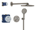 Podtynkowy zestaw prysznicowy Grohtherm SmartControl z deszczownicą Rainshower SmartActive 310, brushed hard graphite
