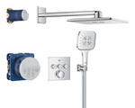 Podtynkowy zestaw prysznicowy Grohtherm SmartControl z deszczownicą Rainshower SmartActive 310 Cube, chrom
