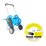 ZESTAW: Wąż ogrodowy PLUS 1/2" 25mb wraz z wózkiem na wąż DISCOVER