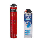 ZESTAW: Piana pistoletowa superwydajna, wydajność do 65L, Koelner, 830ml oraz Czyścik do piany PU, 500ml