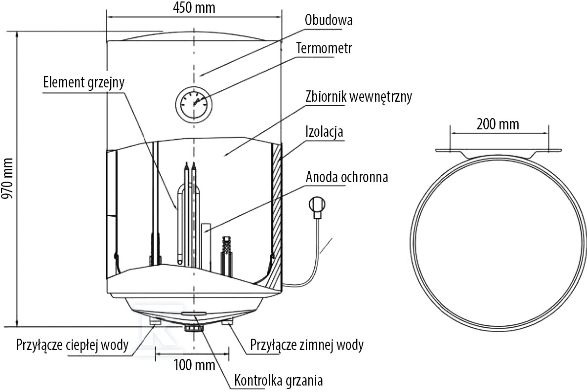 Ogrzewacz elektryczny SG Fox2 100 em - 01-100080