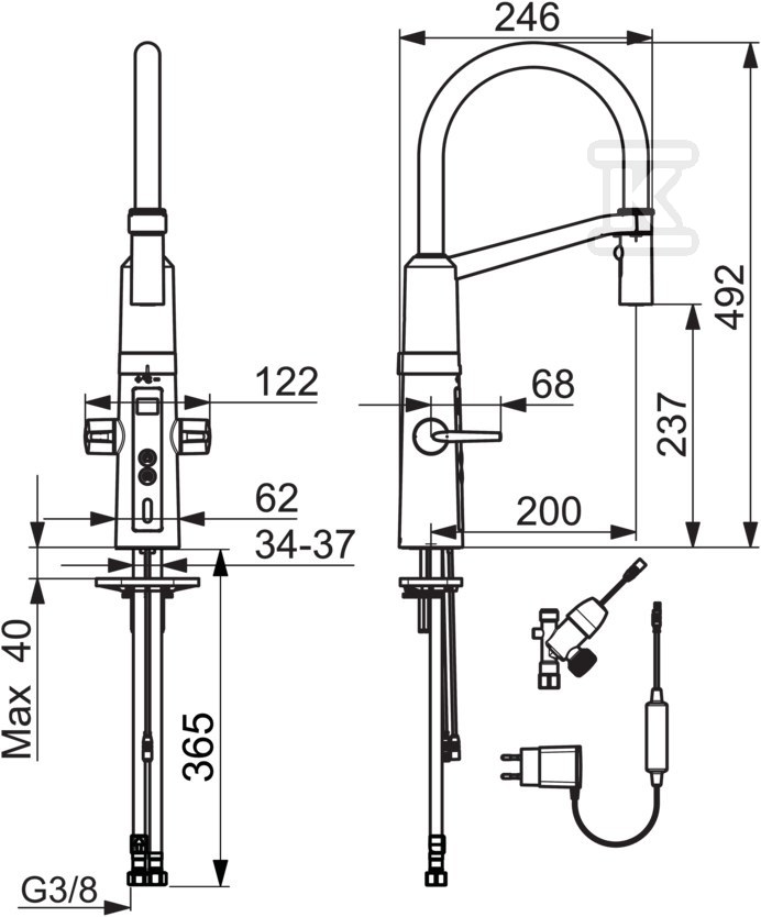 Bateria zlewozmywakowa Oras Optima, z - 2729F