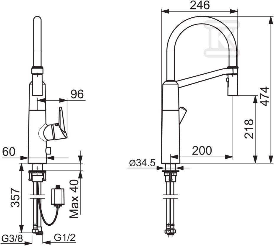 Bateria zlewozmywakowa Oras Optima, z - 2739F