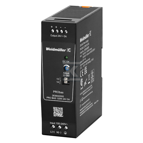 Zasilacz impulsowy, 120 W, 5 A @ 55 °C, - 2838440000
