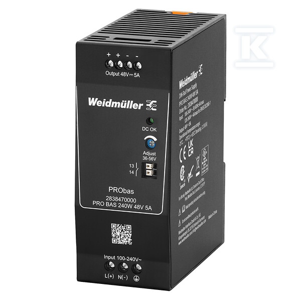 Zasilacz impulsowy, 240 W, 5 A @ 55 °C, - 2838470000