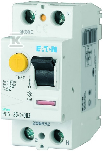 Residual current circuit breaker 6kA - 286495