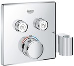 Grohtherm SmartControl Thermostatic mixer for controlling two water outlets, with integrated connection and shower holder