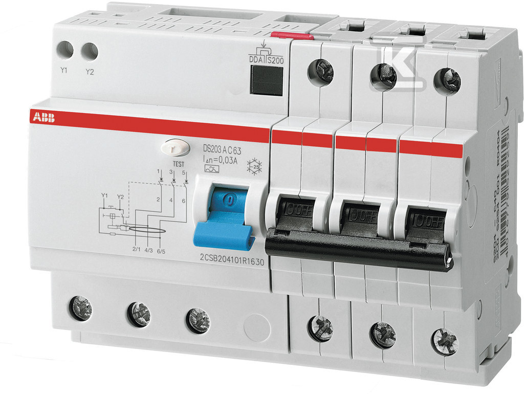 Wyłącznik różnicowo-nadprądowy, 3P, - 2CSR273101R1504