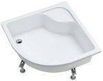 Standard-Acryl-Duschwanne Doris halbrund R55 90x90 Tiefe 28 cm 3.223. Das Set beinhaltet: Duschwanne aus Acryl, Rahmen L06