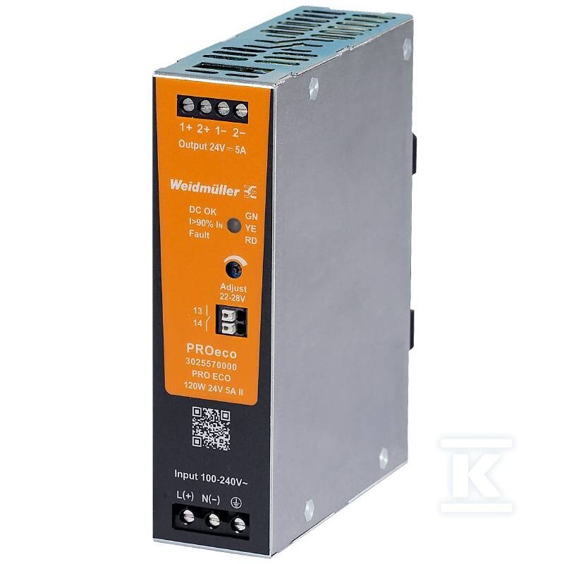 Switching power supply, 120 W, 5 A @ 55 - 3025570000