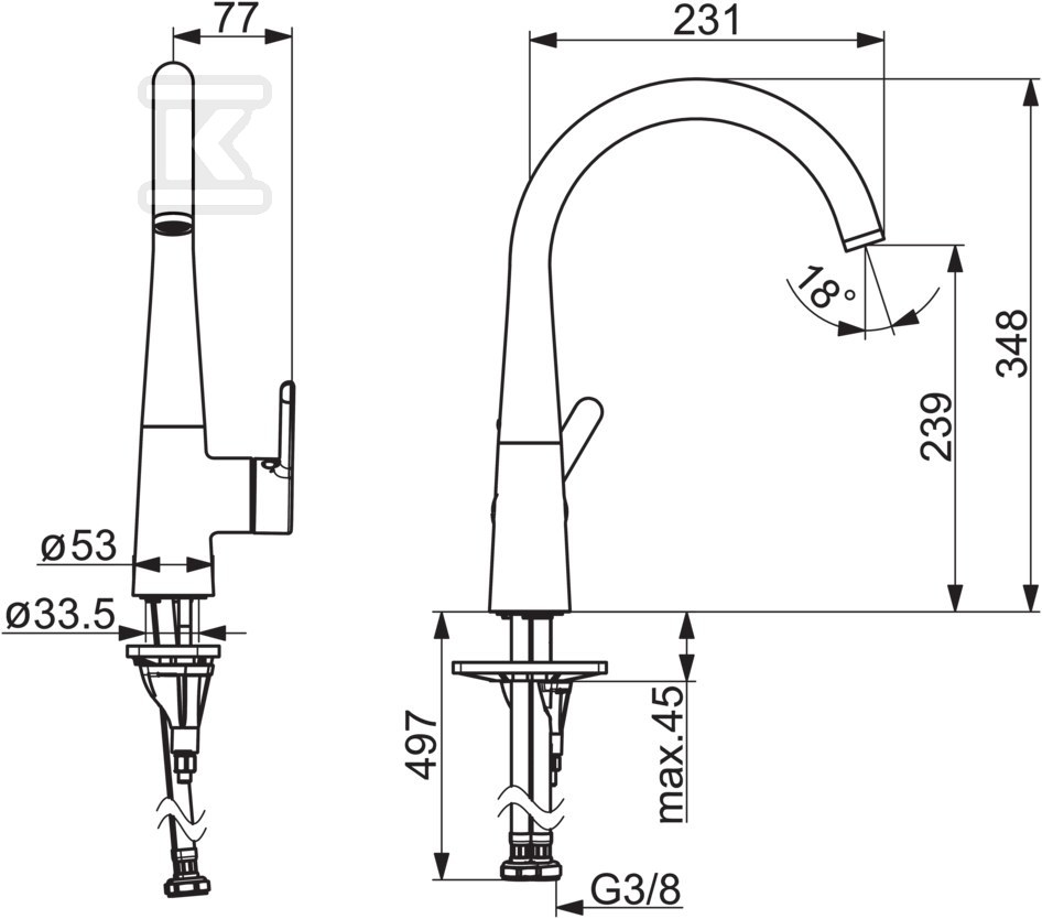 Bateria zlewozmywakowa Oras Inspera, z - 3030F